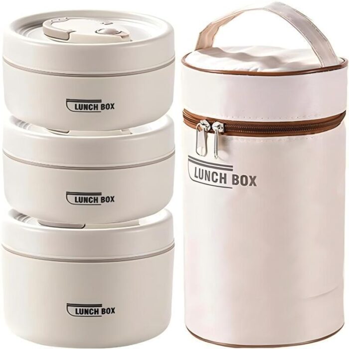 Portable Insulated Food Lunch Container Set, 1 Set Including 3 Counts Lunch Box & 1 Count Insulated Bag, 3 Separate Stackable Lunch Container for Adult & Kids, Christmas Gift Ideas, Stocking Stuffers - Image 10
