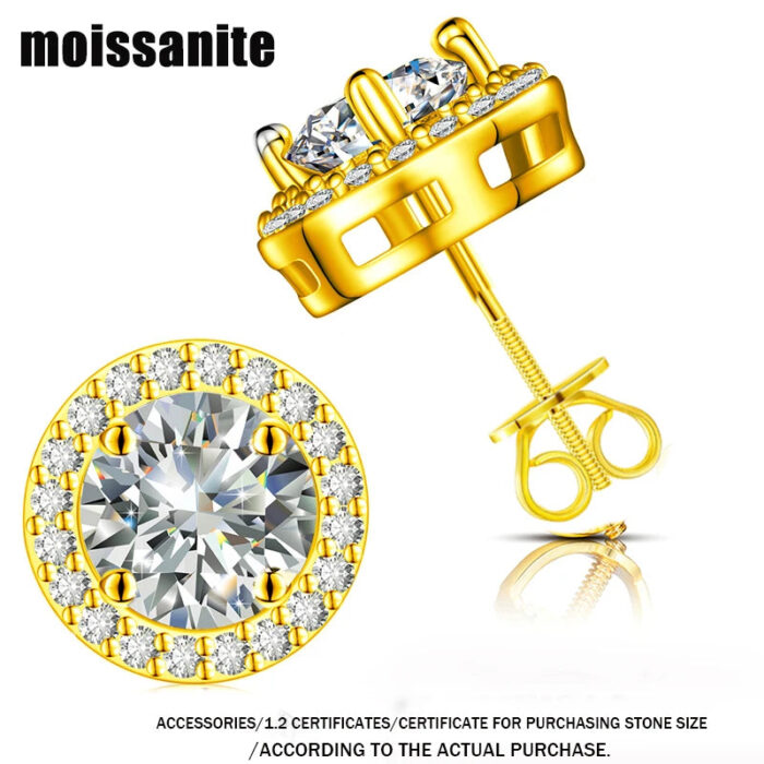 Classic Round 2CT Diamond Test Passed Moissanite Earring For Women Jewelry Sterling Silver 925 Fashion Earrings Engagement Gift - Image 7