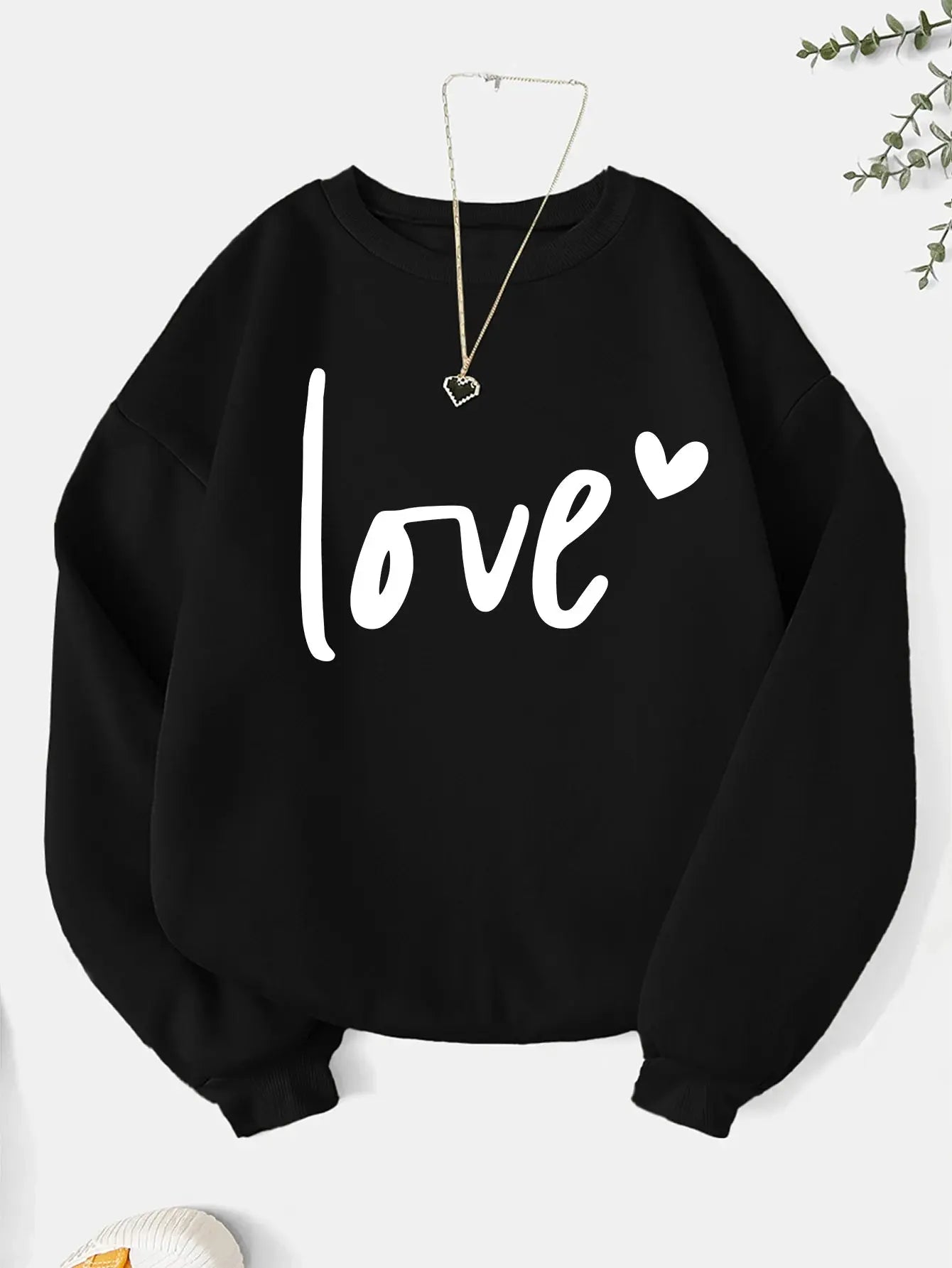 Women's Fashion Letter Print Crew Neck Graphic Sweatshirt for Fall & Winter - Image 9