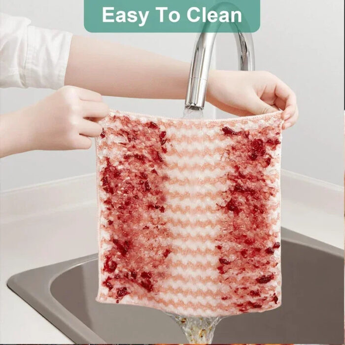 Microfiber Cleaning Cloth Velvet Thickened Dishcloths High Absorbent Scouring Kitchen Washing Dish Rags Household Wipe Towels - Image 5