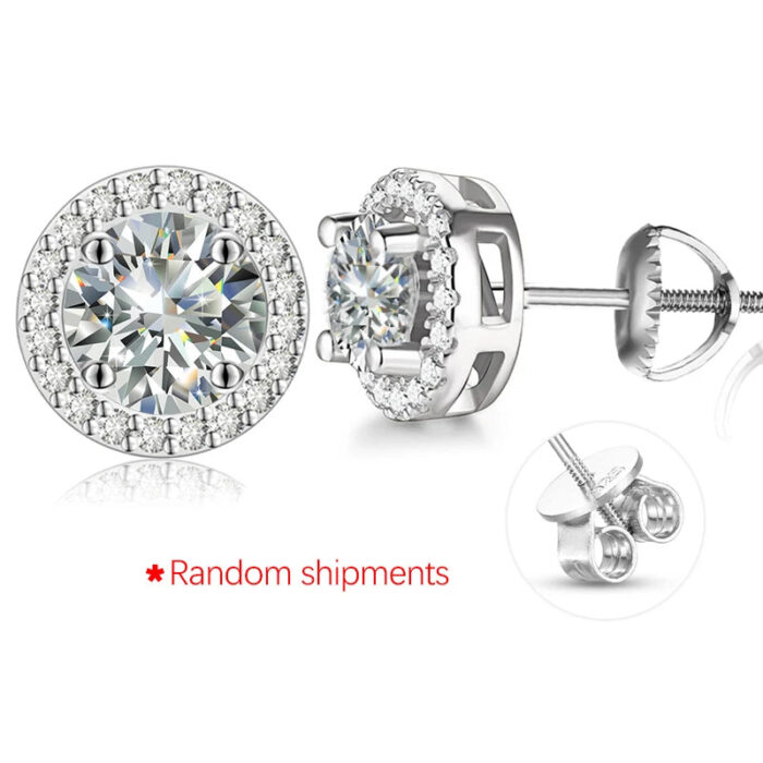 Classic Round 2CT Diamond Test Passed Moissanite Earring For Women Jewelry Sterling Silver 925 Fashion Earrings Engagement Gift - Image 2