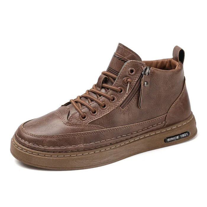 Men Boots Winter High Top Leather Shoes Fashion Cotton Shoes Outdoor - Image 8
