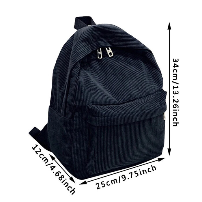 Xajzpa New Trend Backpack Fashion Women Corduroy Backpack College Women Solid Color School Backpack Travel Shoulder Bags For Teenagers - Image 6