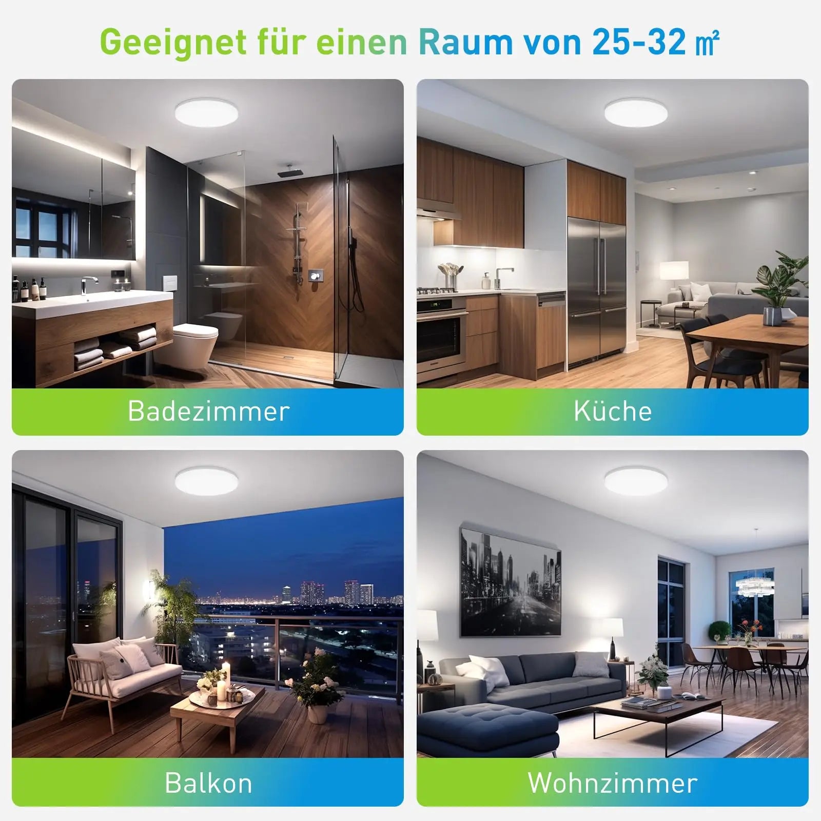 Modern LED Ceiling Light – Round Flush Mount for Kitchen & Home - Image 3