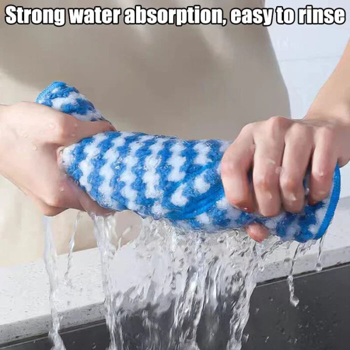 Microfiber Cleaning Cloth Velvet Thickened Dishcloths High Absorbent Scouring Kitchen Washing Dish Rags Household Wipe Towels - Image 4