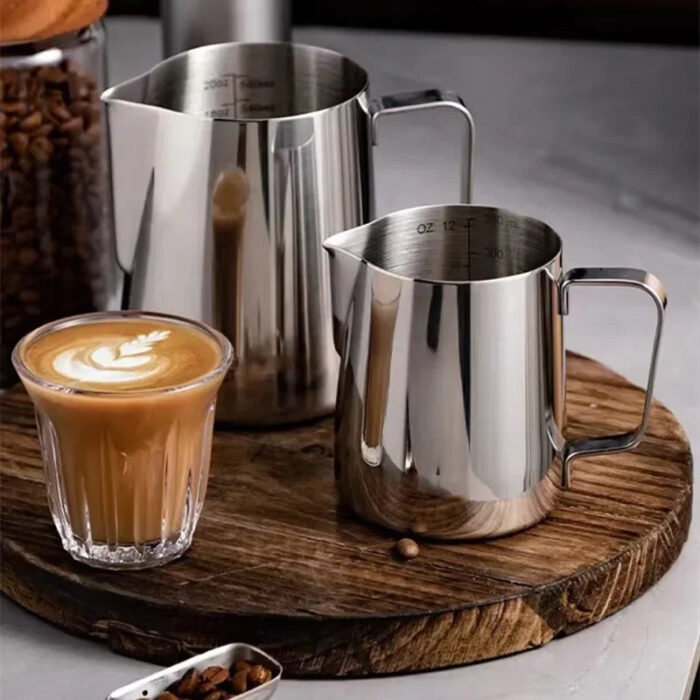 Coffee Milk Frothing Pitcher Jug 304 Stainless Steel With Scale Latte Steam Coffee Paint Process Kitchen Cafe Accessories - Image 3