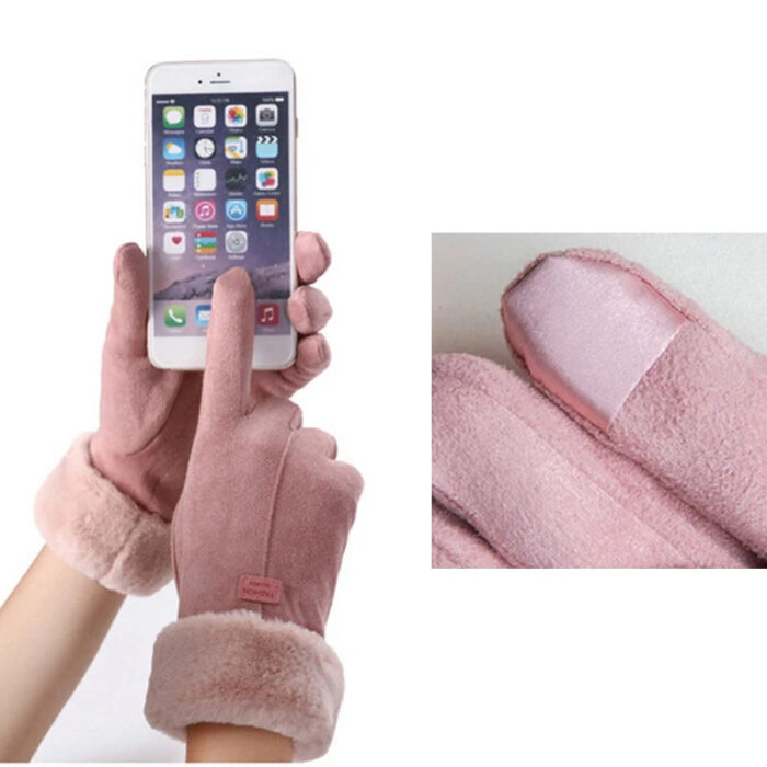 Autumn & Winter Furry Warm Full Finger Mittens - Image 5