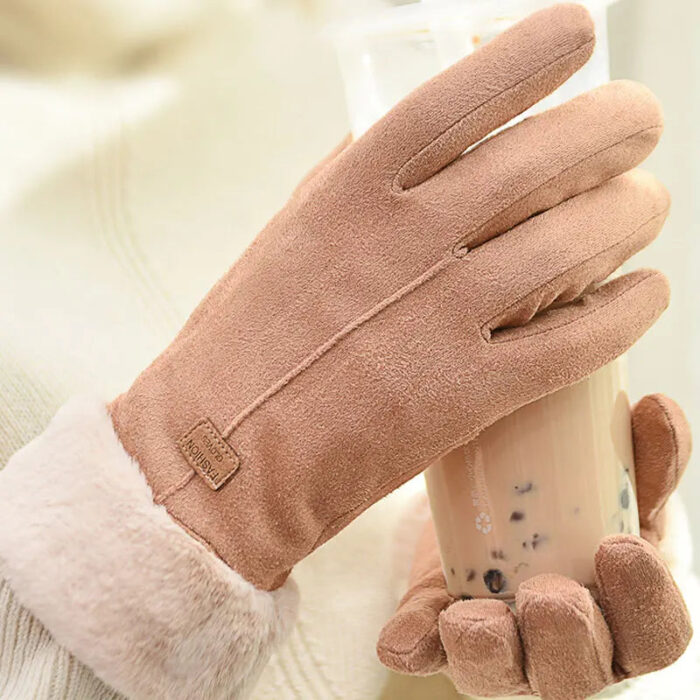 Autumn & Winter Furry Warm Full Finger Mittens - Image 2