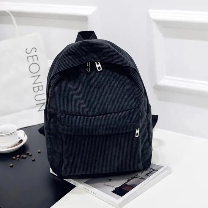 Xajzpa New Trend Backpack Fashion Women Corduroy Backpack College Women Solid Color School Backpack Travel Shoulder Bags For Teenagers - Image 10
