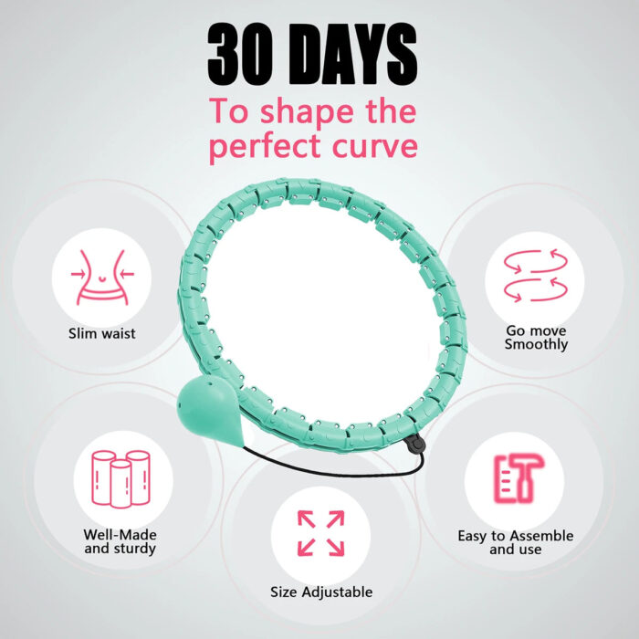 Weighted Hula Hoop Weight Loss 2 in 1 Adjustable with Detachable Knots - Image 4