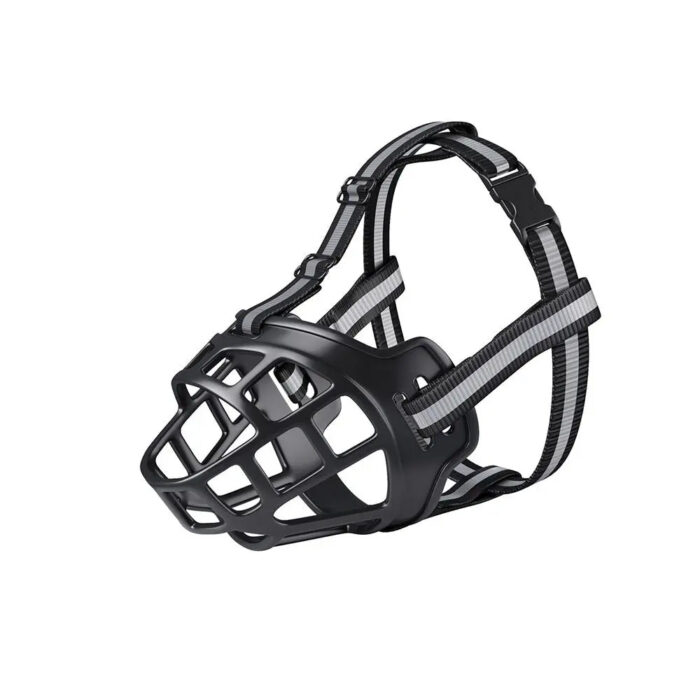 Anti-Biting Adjustable Dog Muzzle Fashion Breathable With Reflective Strip Dog Mouth Cover Plastic Can Drink Water - Image 3