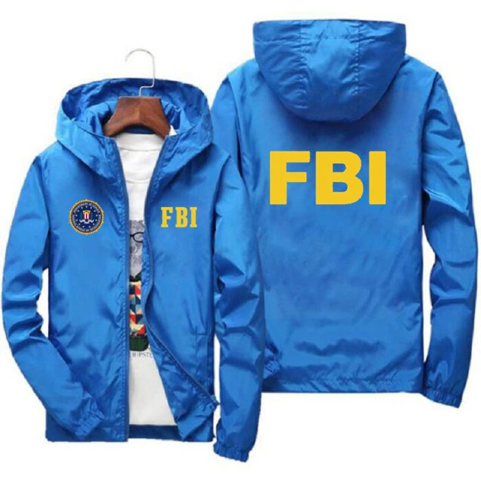 2024 New Men's Jacket High Quality FBI Printed Outdoor Sports Jacket Spring Hooded Windproof Fashion Casual Brand Sports Jacket - Image 4