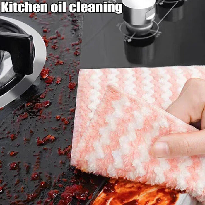 Microfiber Cleaning Cloth Velvet Thickened Dishcloths High Absorbent Scouring Kitchen Washing Dish Rags Household Wipe Towels - Image 3