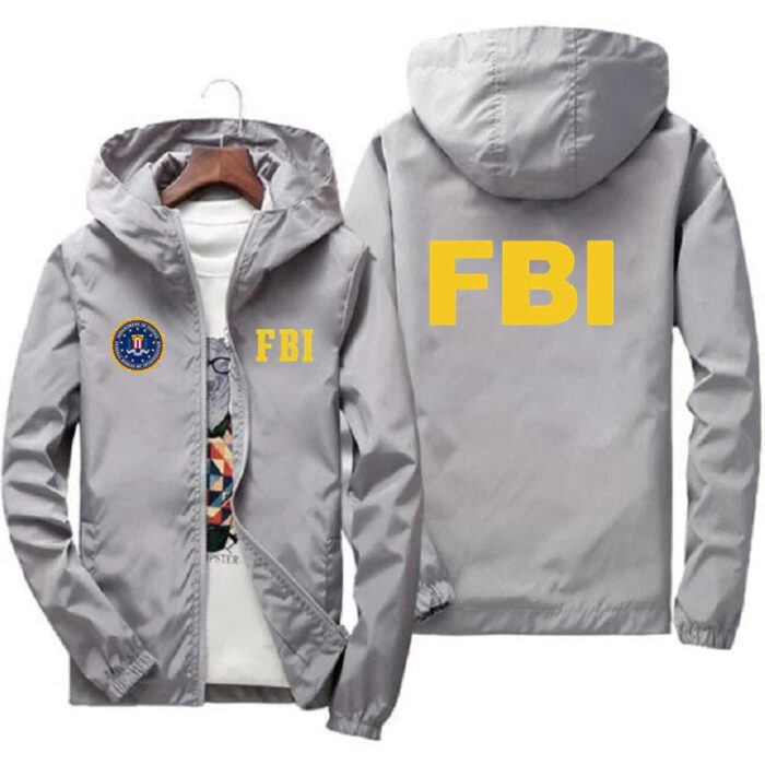 2024 New Men's Jacket High Quality FBI Printed Outdoor Sports Jacket Spring Hooded Windproof Fashion Casual Brand Sports Jacket - Image 7