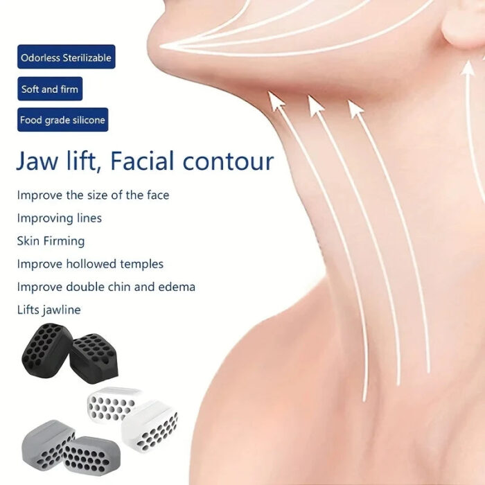 2Pcs Acial Jaw Exerciser Fitness Jawline Muscle Training Double Chin Reducer Neck Face Slimming Mouth Jawliner Silicone Chew - Image 5