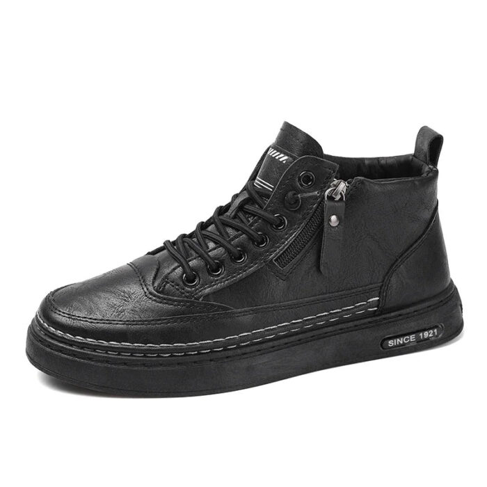 Men Boots Winter High Top Leather Shoes Fashion Cotton Shoes Outdoor - Image 7