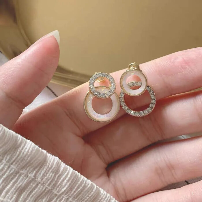 Vintage CC Design Stud Earrings for Women Korean Fashion X Cross Zircon Earring Engagement Jewelry Gifts Wholesale - Image 8