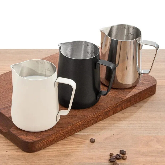 Coffee Milk Frothing Pitcher Jug 304 Stainless Steel With Scale Latte Steam Coffee Paint Process Kitchen Cafe Accessories - Image 2