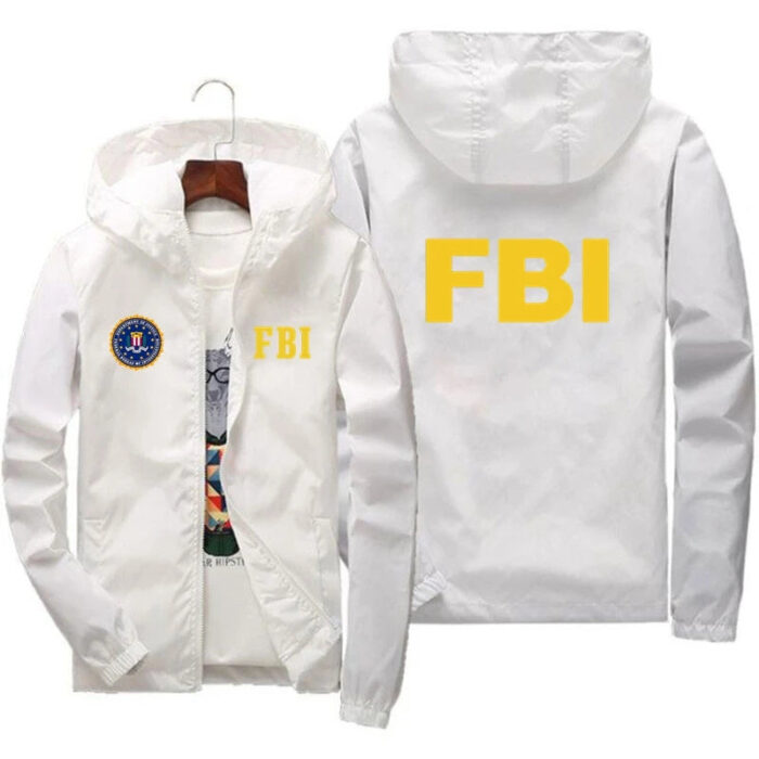 2024 New Men's Jacket High Quality FBI Printed Outdoor Sports Jacket Spring Hooded Windproof Fashion Casual Brand Sports Jacket - Image 8