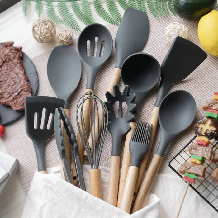 12PCS Food Grade Silicone Kitchen Cookware Utensils - Image 3