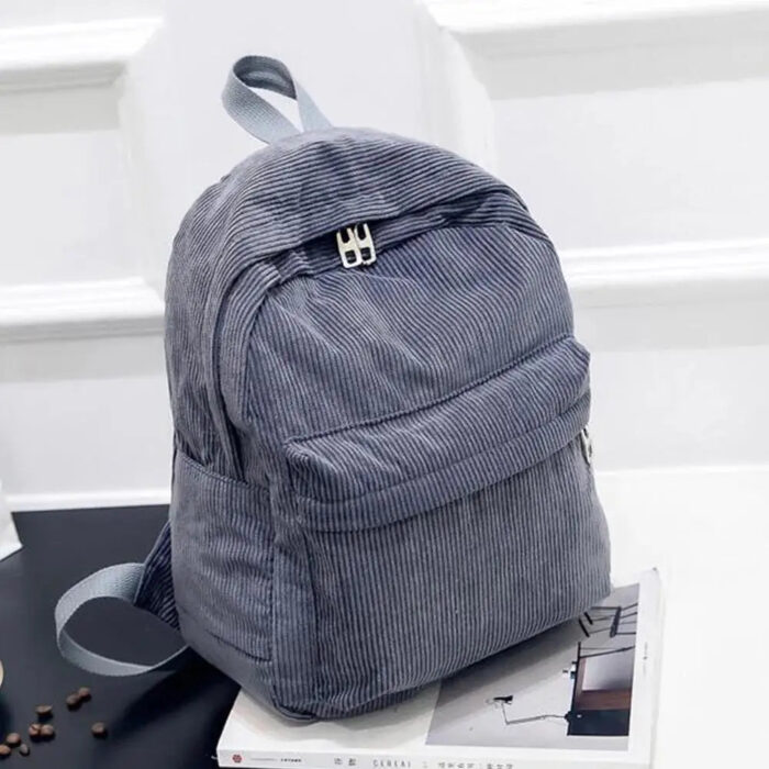 Xajzpa New Trend Backpack Fashion Women Corduroy Backpack College Women Solid Color School Backpack Travel Shoulder Bags For Teenagers - Image 7
