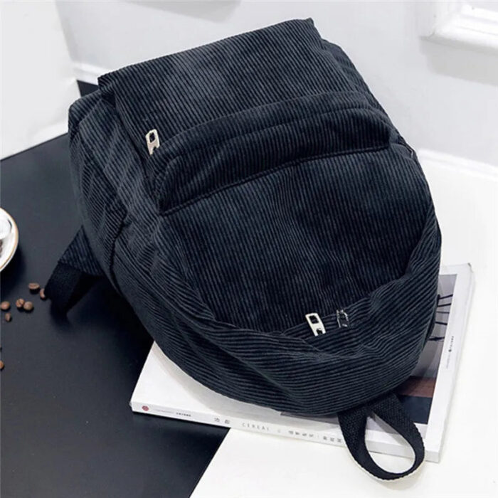 Xajzpa New Trend Backpack Fashion Women Corduroy Backpack College Women Solid Color School Backpack Travel Shoulder Bags For Teenagers - Image 3