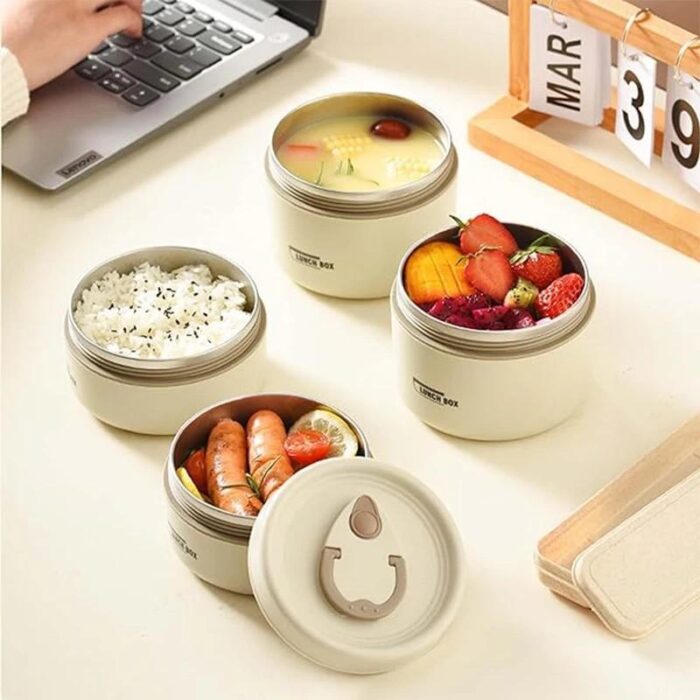 Portable Insulated Food Lunch Container Set, 1 Set Including 3 Counts Lunch Box & 1 Count Insulated Bag, 3 Separate Stackable Lunch Container for Adult & Kids, Christmas Gift Ideas, Stocking Stuffers - Image 4